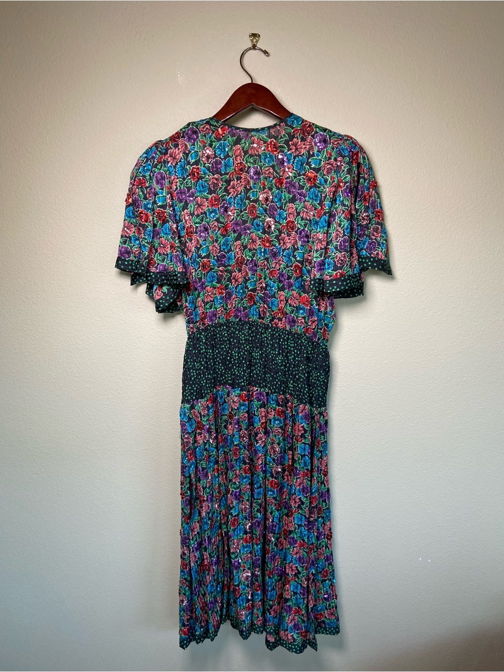 Vintage Diane Freis Floral Sequin Dress
